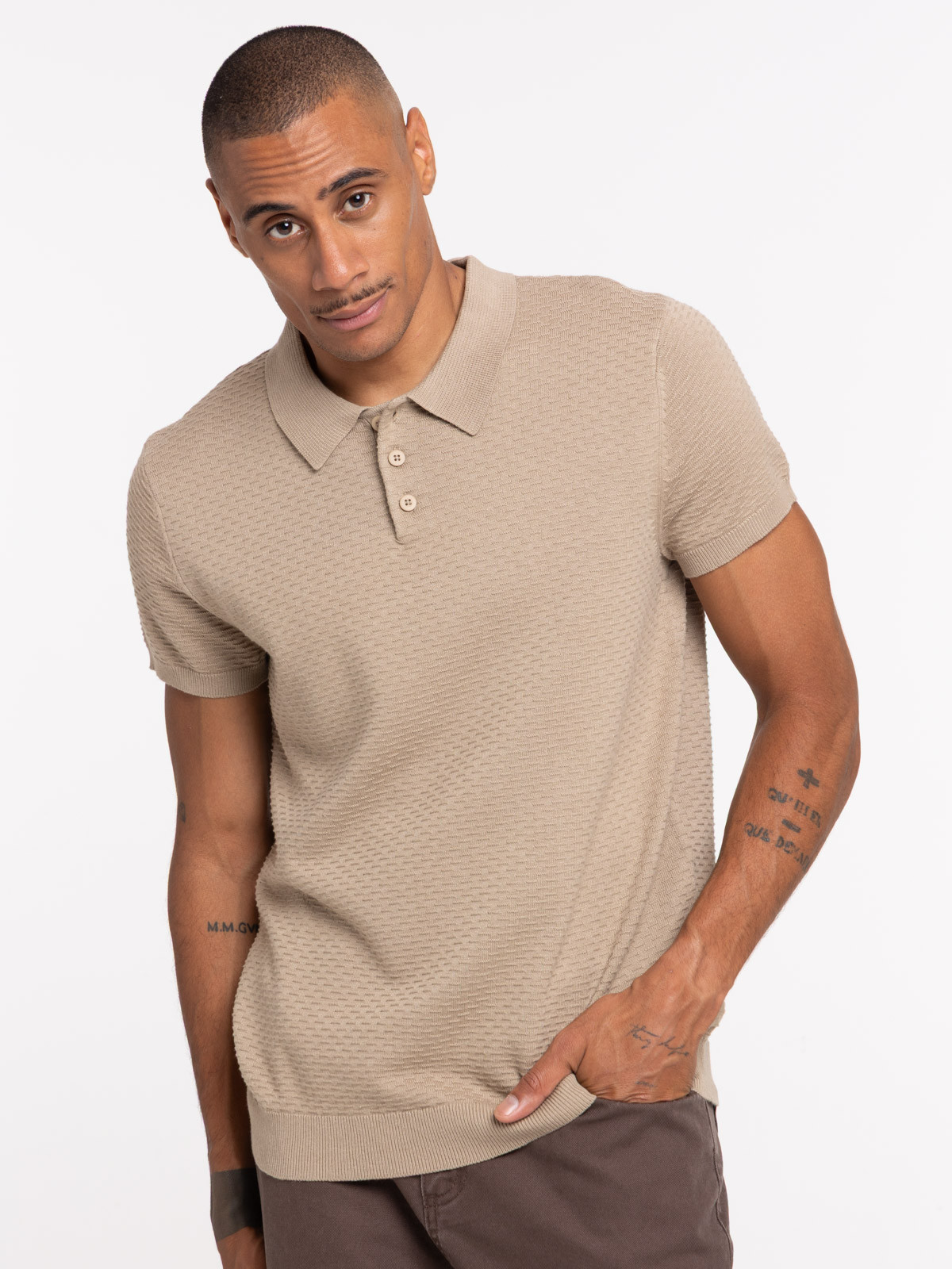 Polo homme matière texturée Polo homme matière texturée