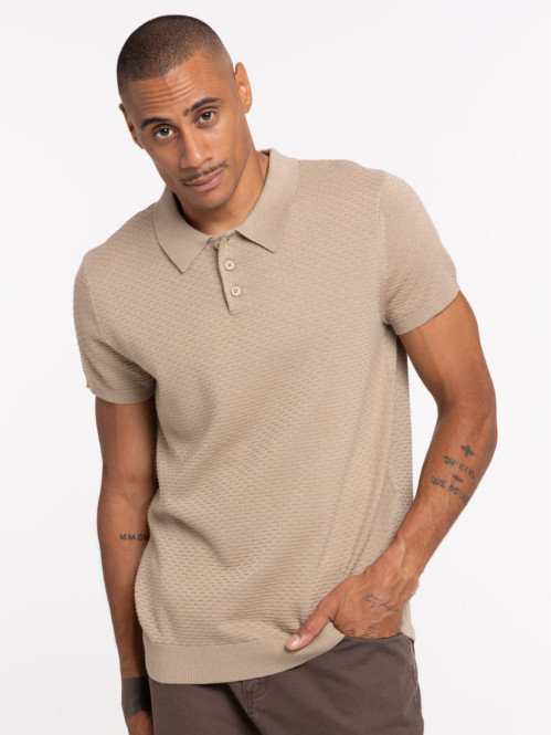 Polo homme matière texturée