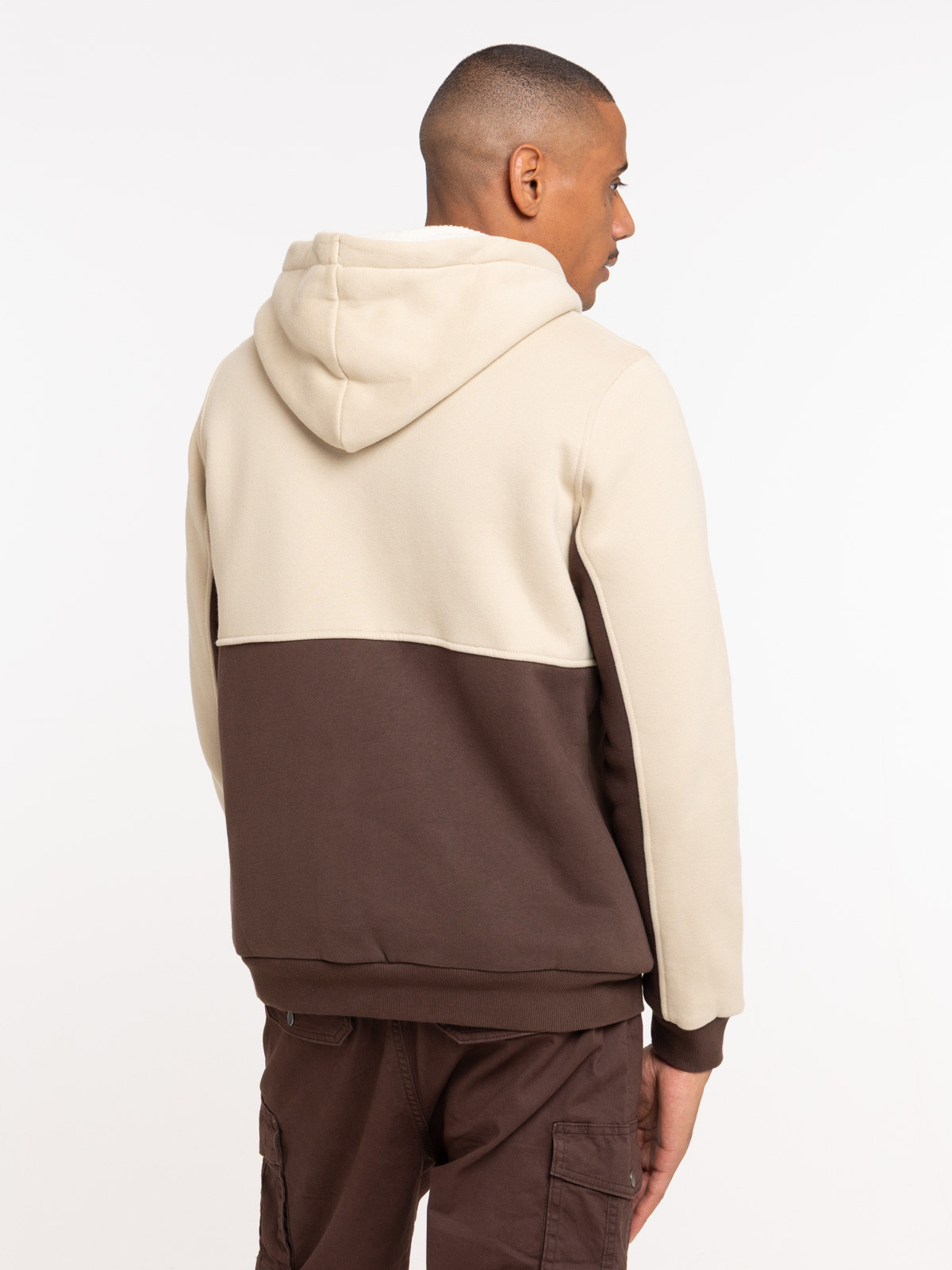 Sweat zippé bicolore à capuche homme Sweat zippé bicolore à capuche homme