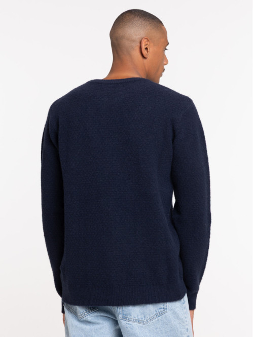 Pull dark iris col rond homme