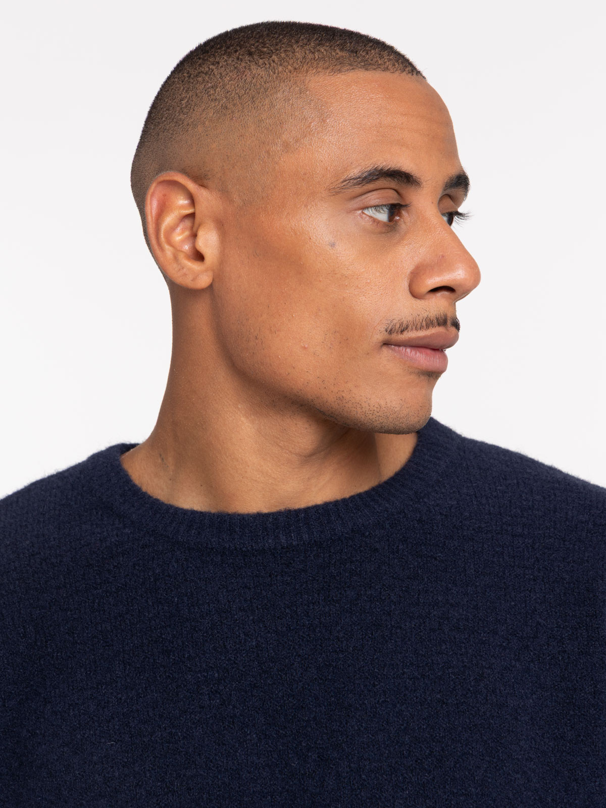 Pull dark iris col rond homme