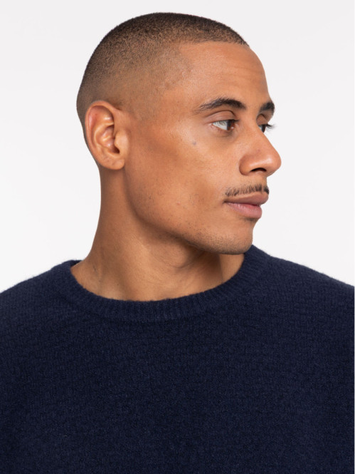 Pull dark iris col rond homme