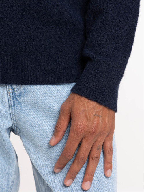Pull dark iris col rond homme
