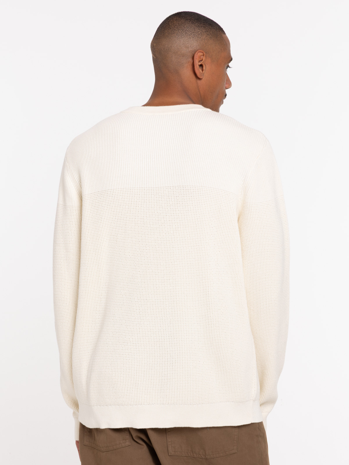 Pull col rond homme coloris ficelle Pull col rond homme coloris ficelle
