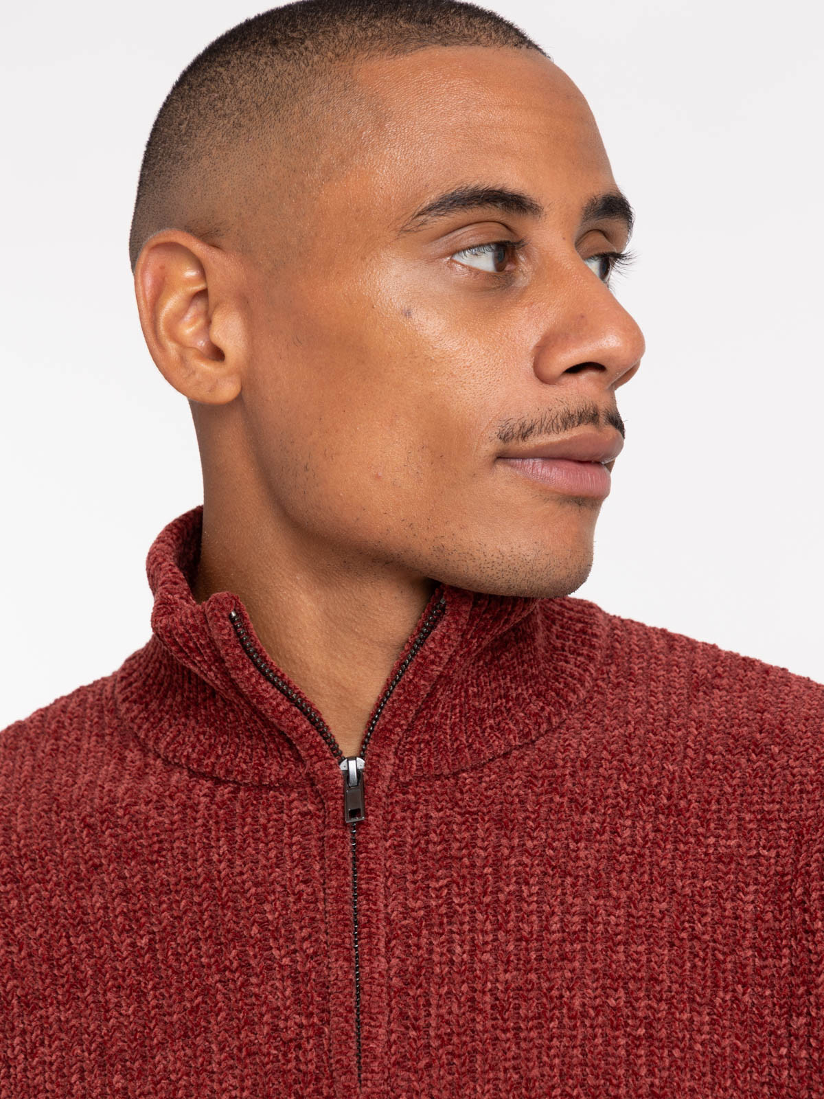 Pull chenille col montant homme Pull chenille col montant homme
