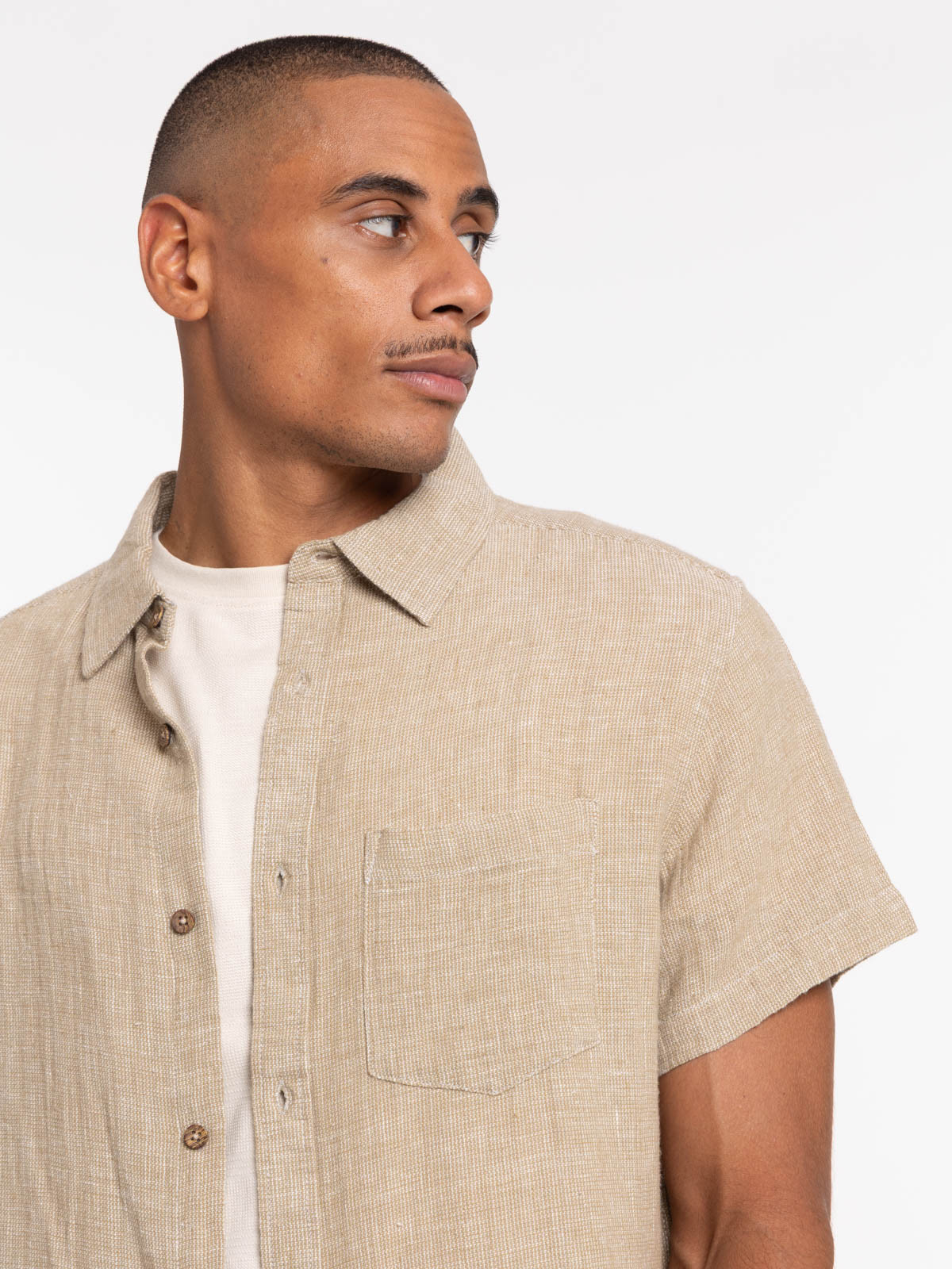 Chemise taupe manches courtes homme Chemise taupe manches courtes homme
