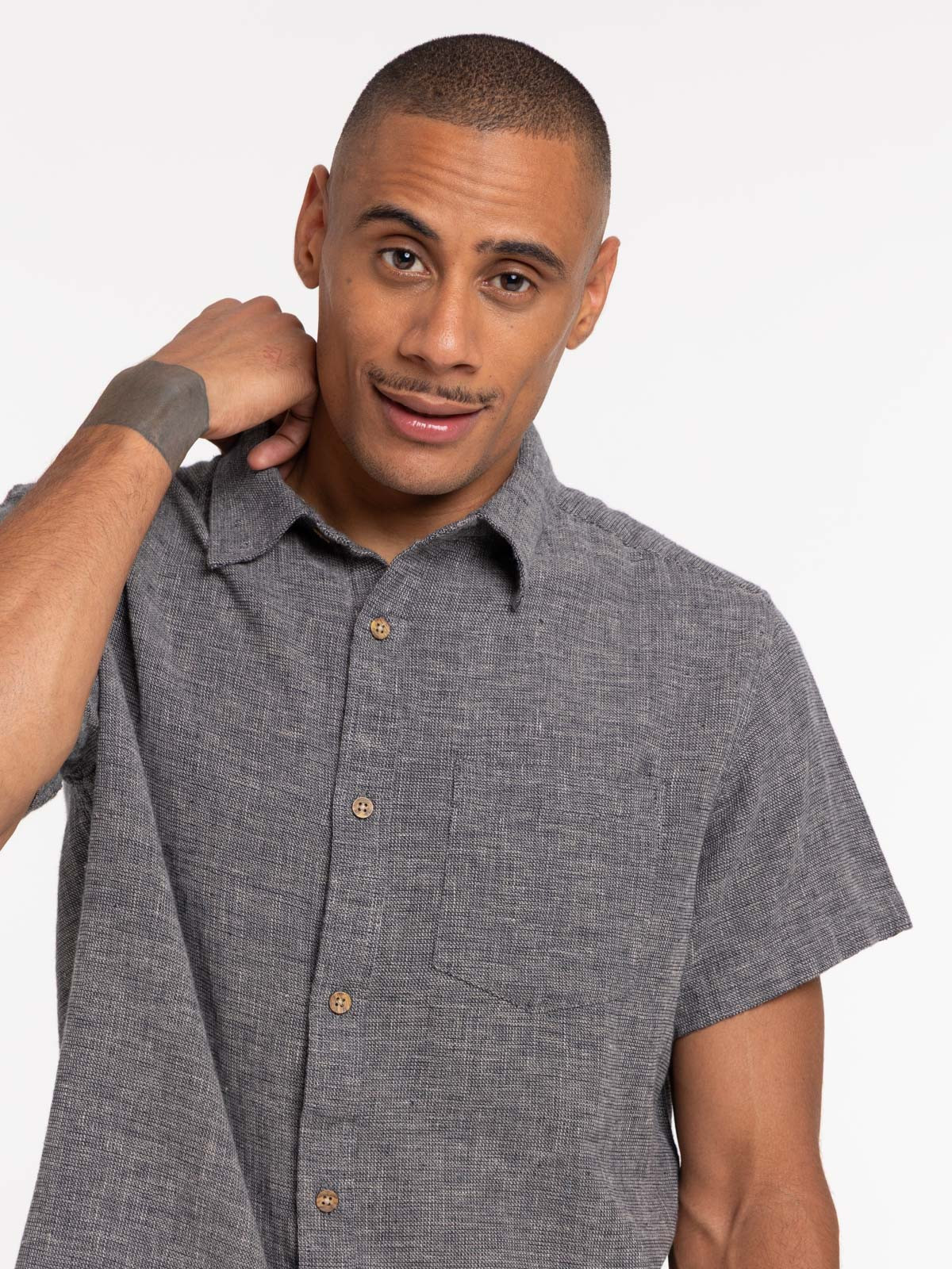 Chemise manches courtes dark iris homme