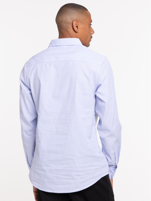 Chemise homme bleue col...