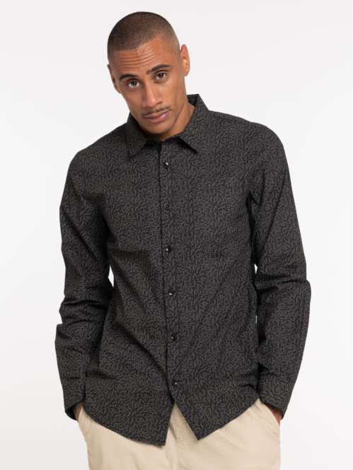 Chemise noire imprimée 100%...