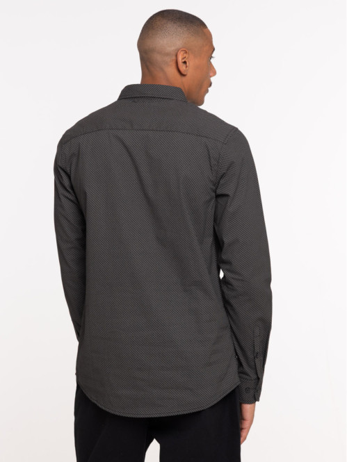 Chemise noire imprimée homme