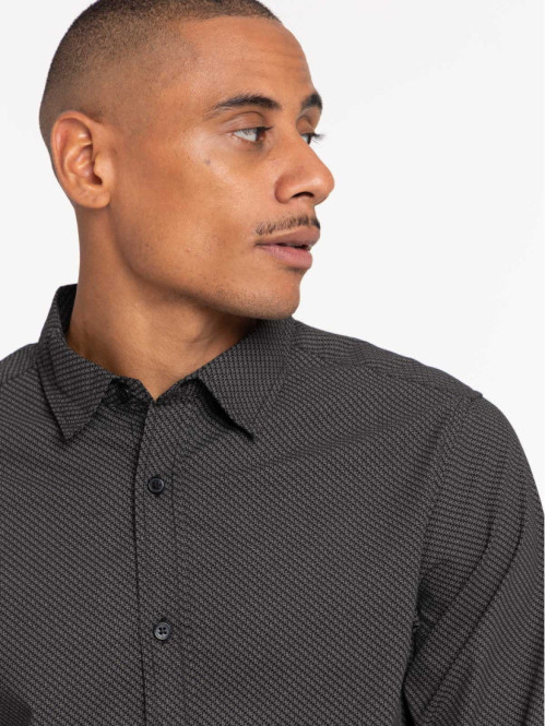 Chemise noire imprimée homme