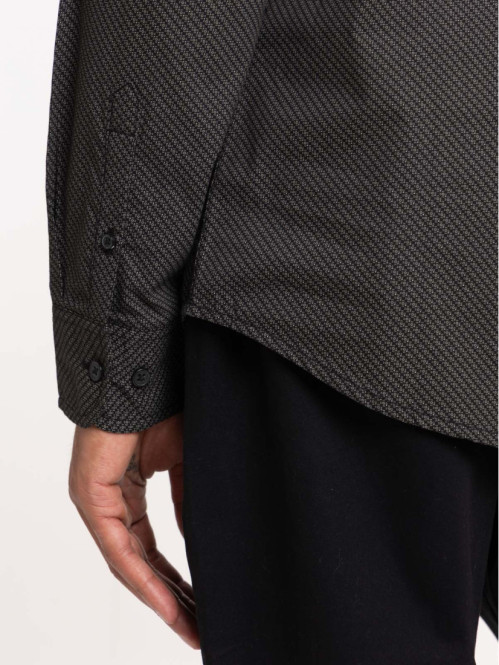 Chemise noire imprimée homme