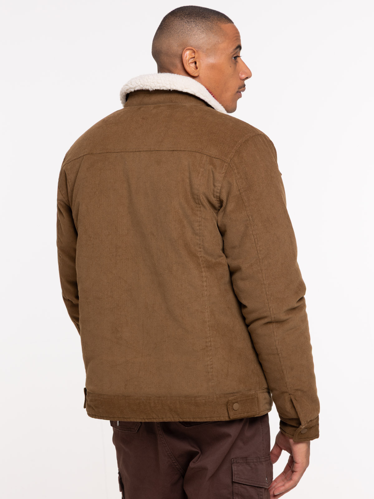 Veste velours col sherpa homme