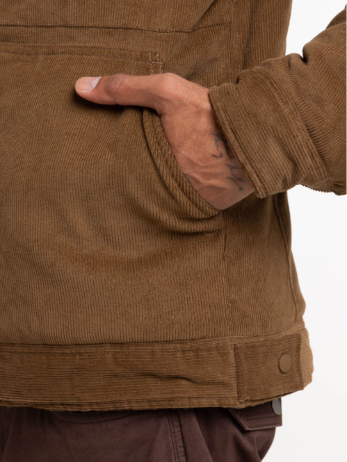 Veste velours col sherpa homme