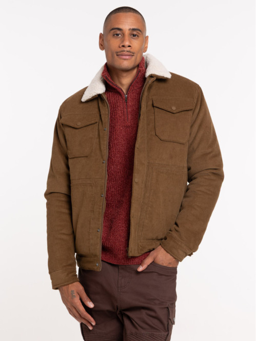 Veste velours col sherpa homme