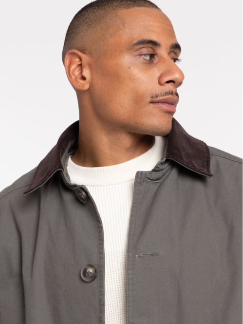 Veste mi-longue kaki homme