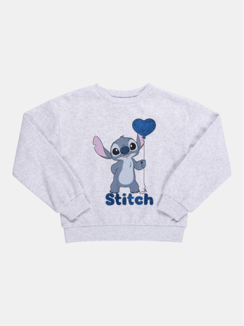 Sweat gris chiné Stitch...