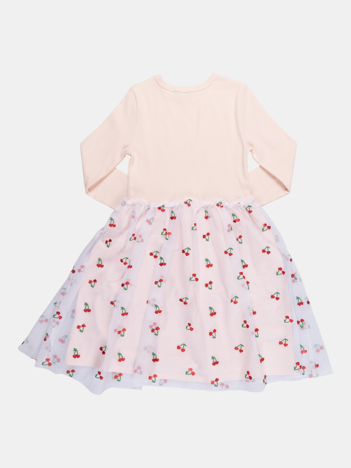 Robe bi-matière cerise fille (3-8A)