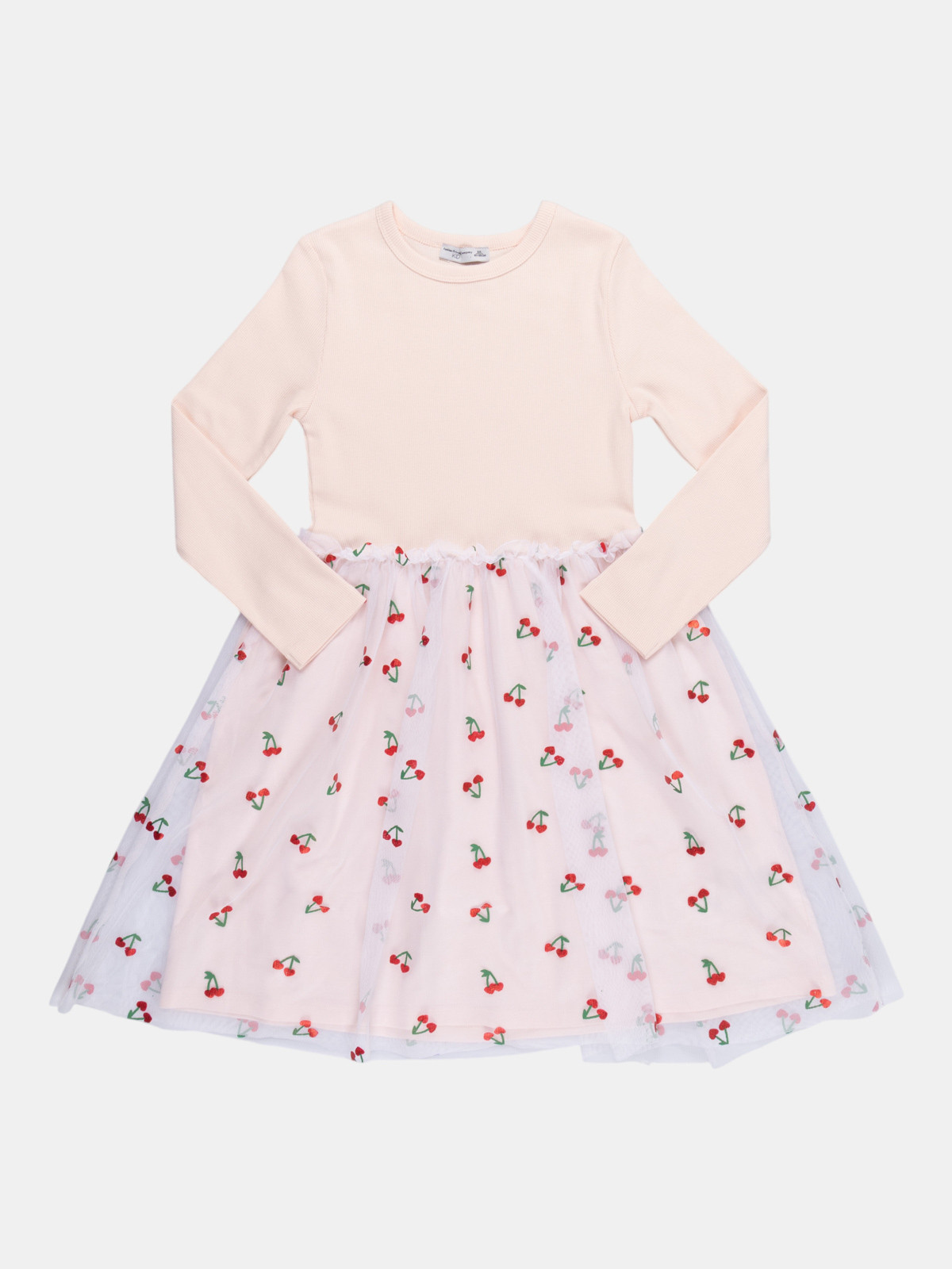 Robe bi-matière cerise fille (3-8A)