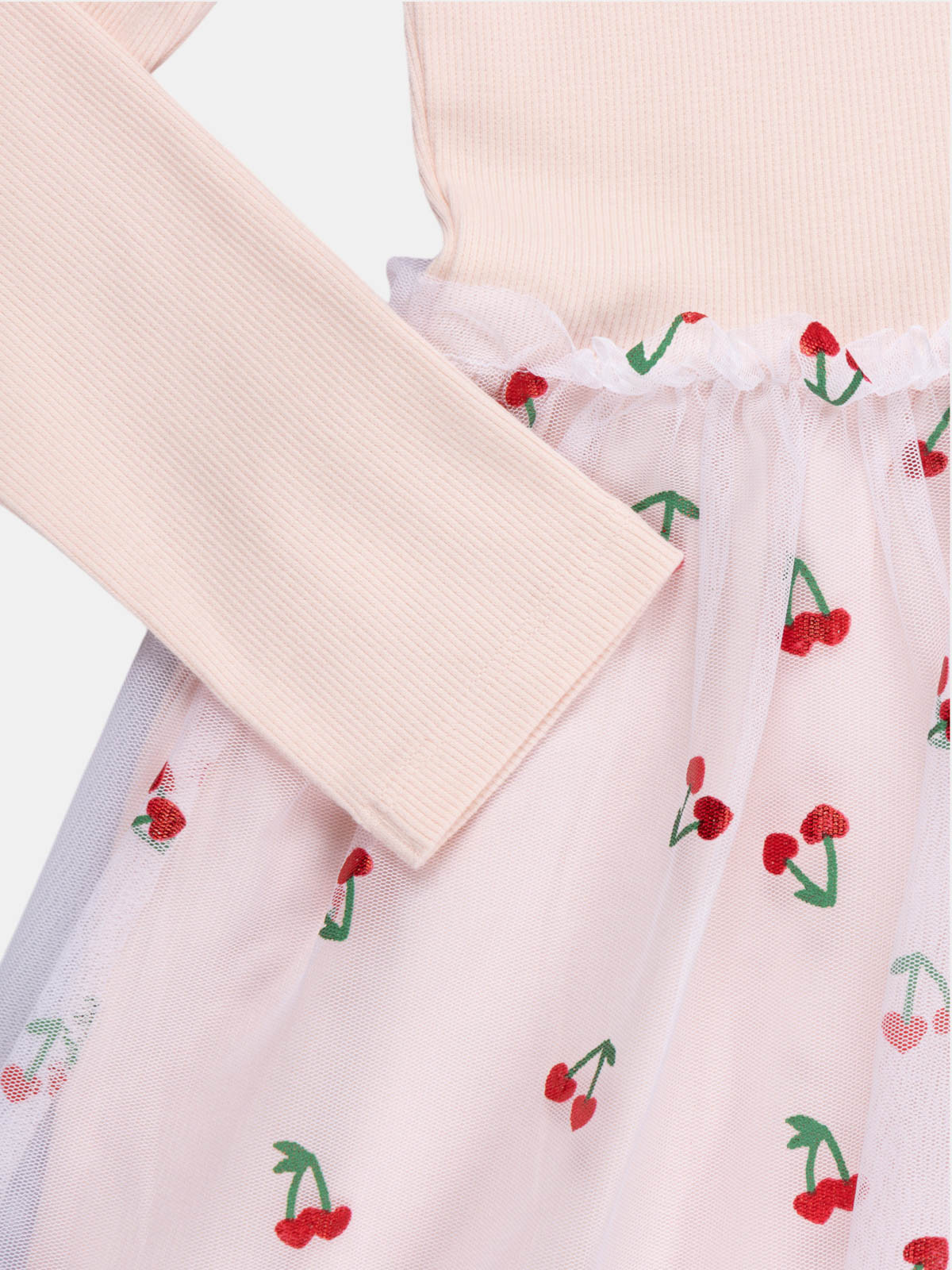 Robe bi-matière cerise fille (3-8A)
