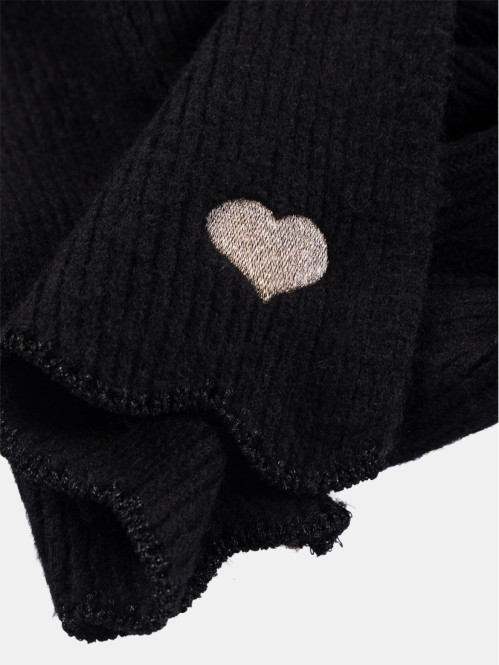 Écharpe noire coeur brodé...