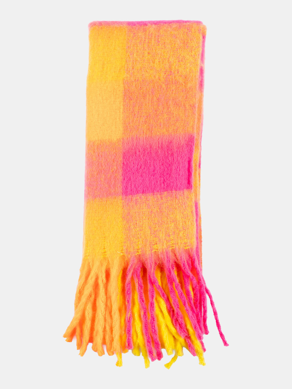 Écharpe fluo à carreaux femme