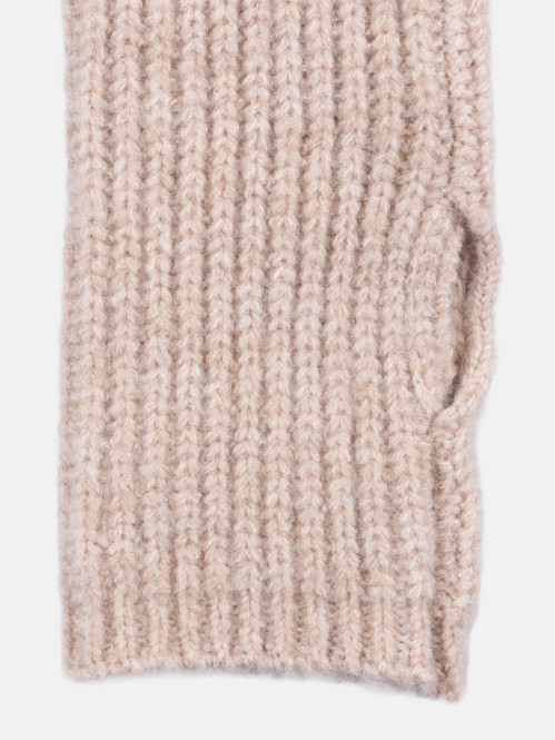 Gants forme mitaine camel...