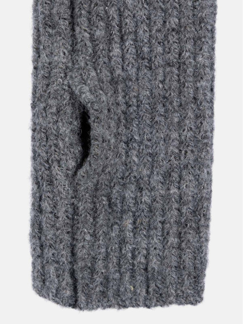 Gants forme mitaine gris...