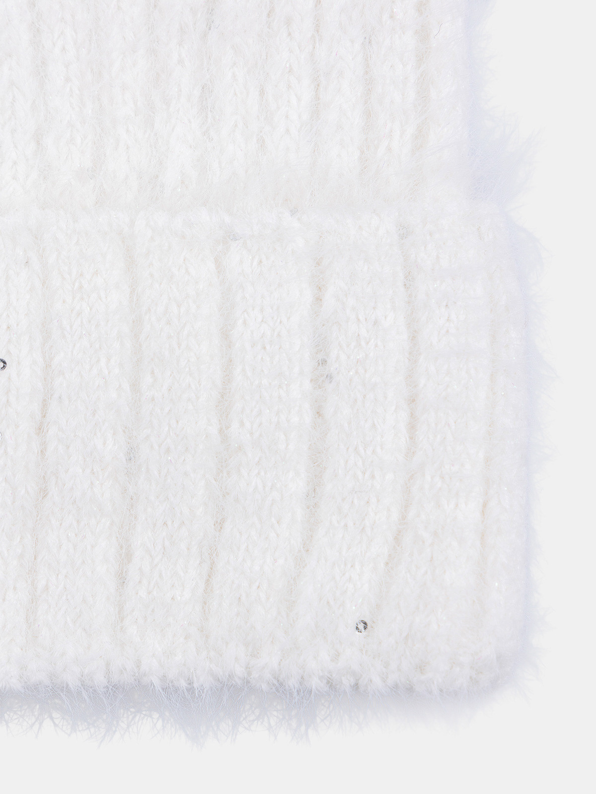 Bonnet sequins pompon écru femme Bonnet sequins pompon écru femme