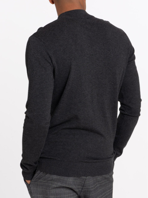 Pull homme col montant gris...