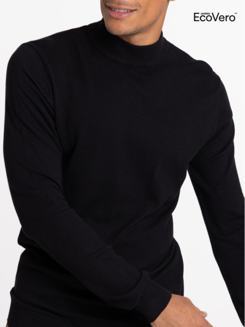Pull homme col montant noir homme Pull homme col montant noir homme