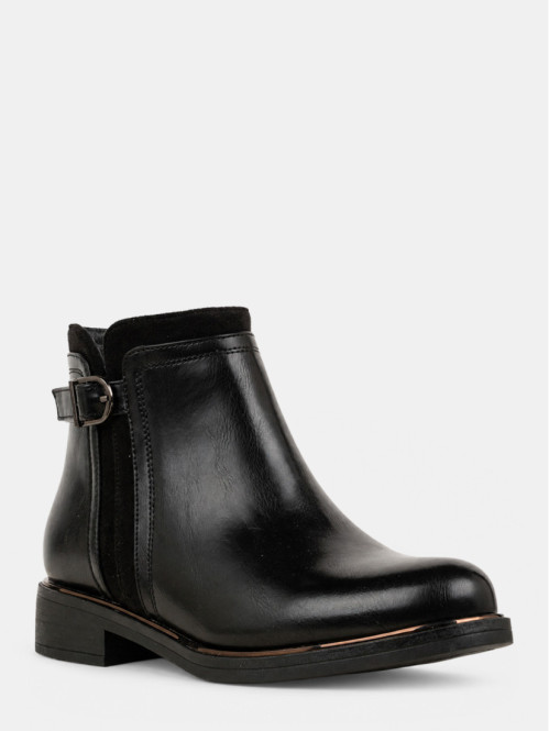 Bottines plates zippées...