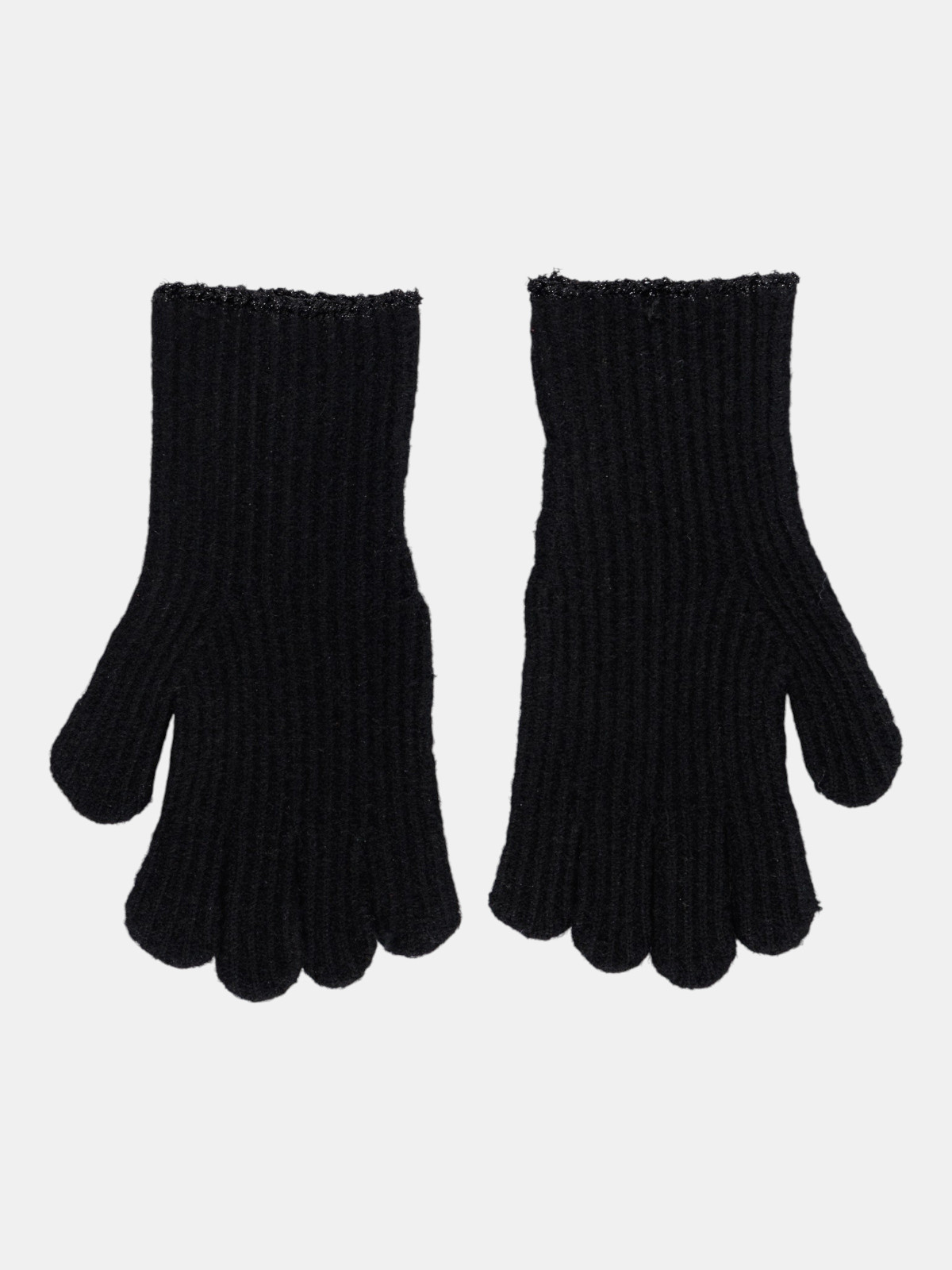 Gants noirs coeur brodé doré femme