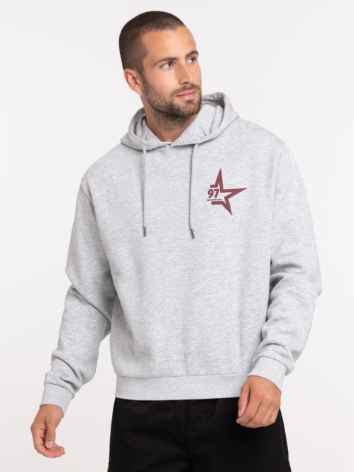 Sweat à capuche uni motif...