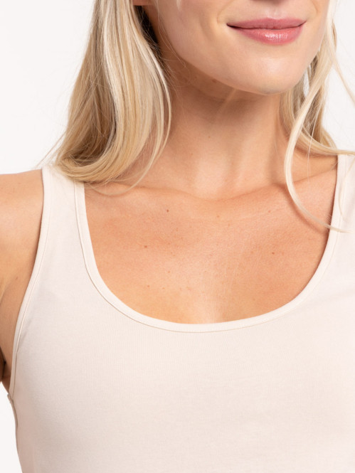 Débardeur basique beige femme