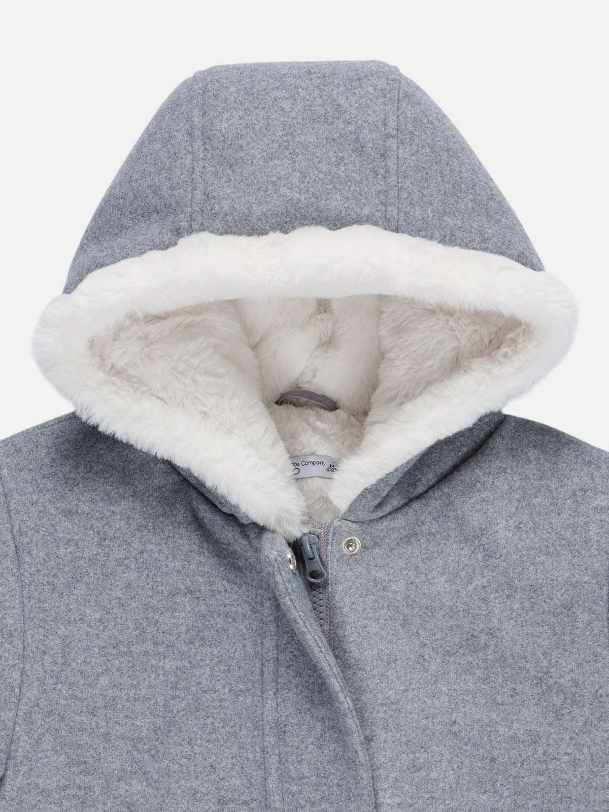 Manteau à capuche douce fille (3-12A) Manteau à capuche douce fille (3-12A)