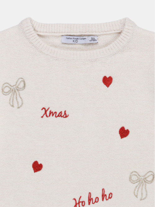 Pull de Noël brodé fille...