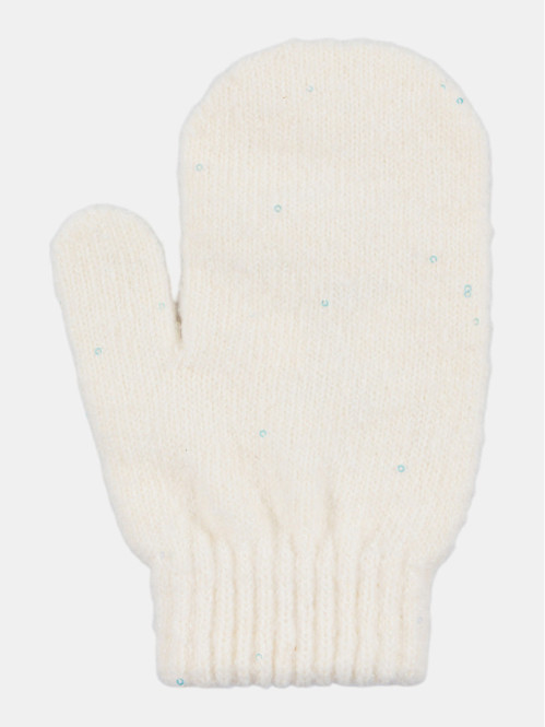 Moufles sequins écru fille