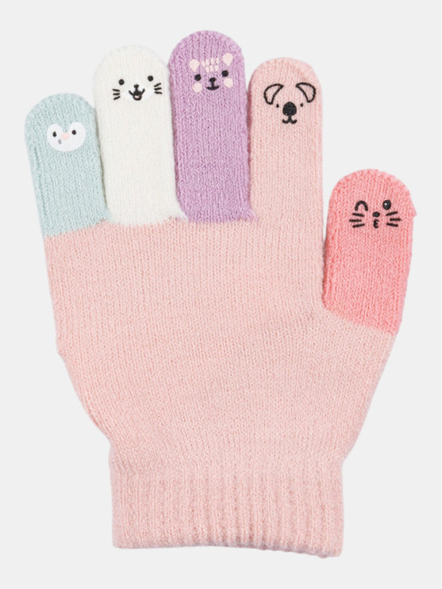 Gants rose bonbon animaux...
