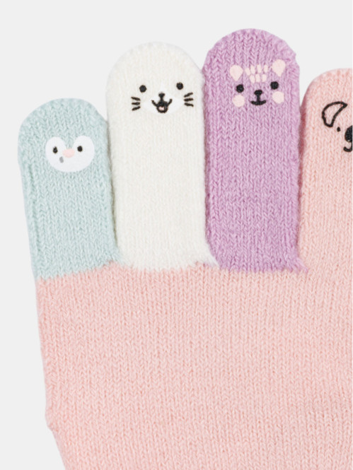 Gants rose bonbon animaux...