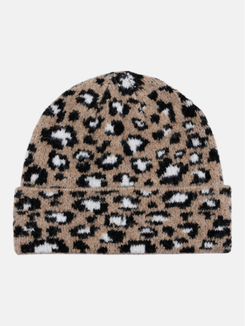 Bonnet motif léopard fille
