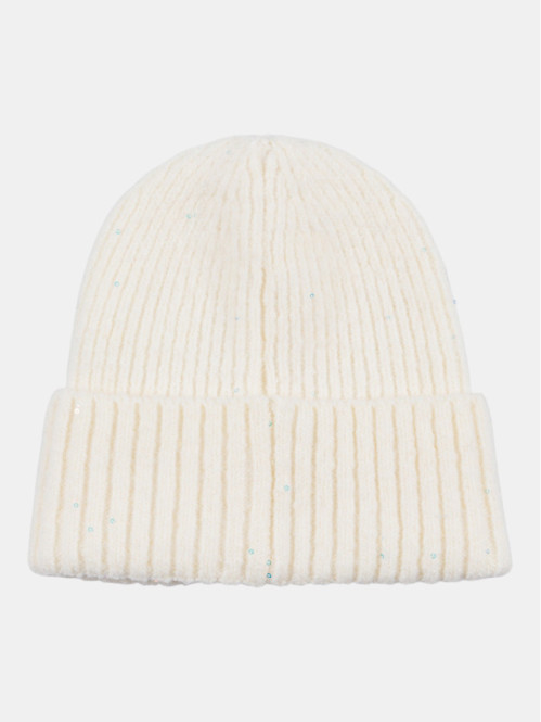 Bonnet écru sequins fille
