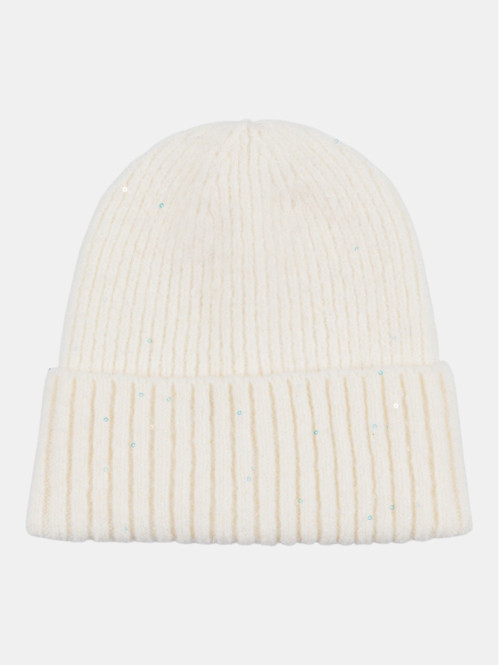 Bonnet écru sequins fille