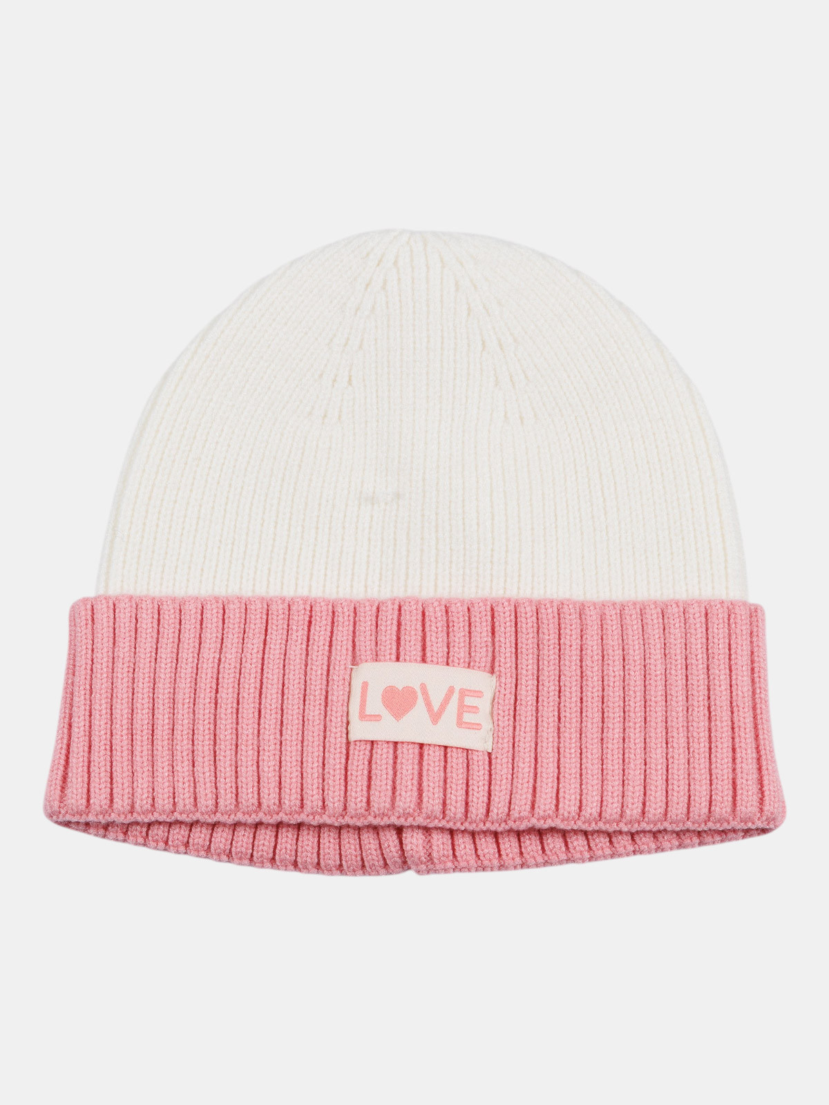 Bonnet bicolore Love fille