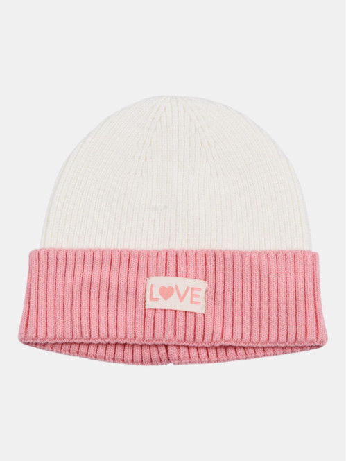 Bonnet bicolore Love fille