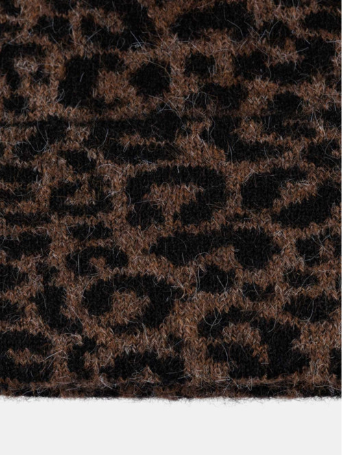 Bonnet motif léopard femme