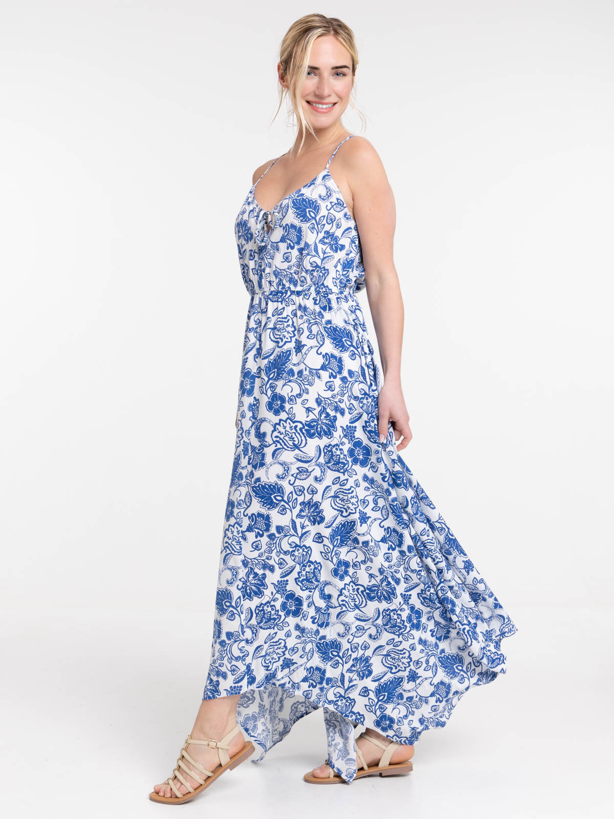 Robe longue imprimée femme