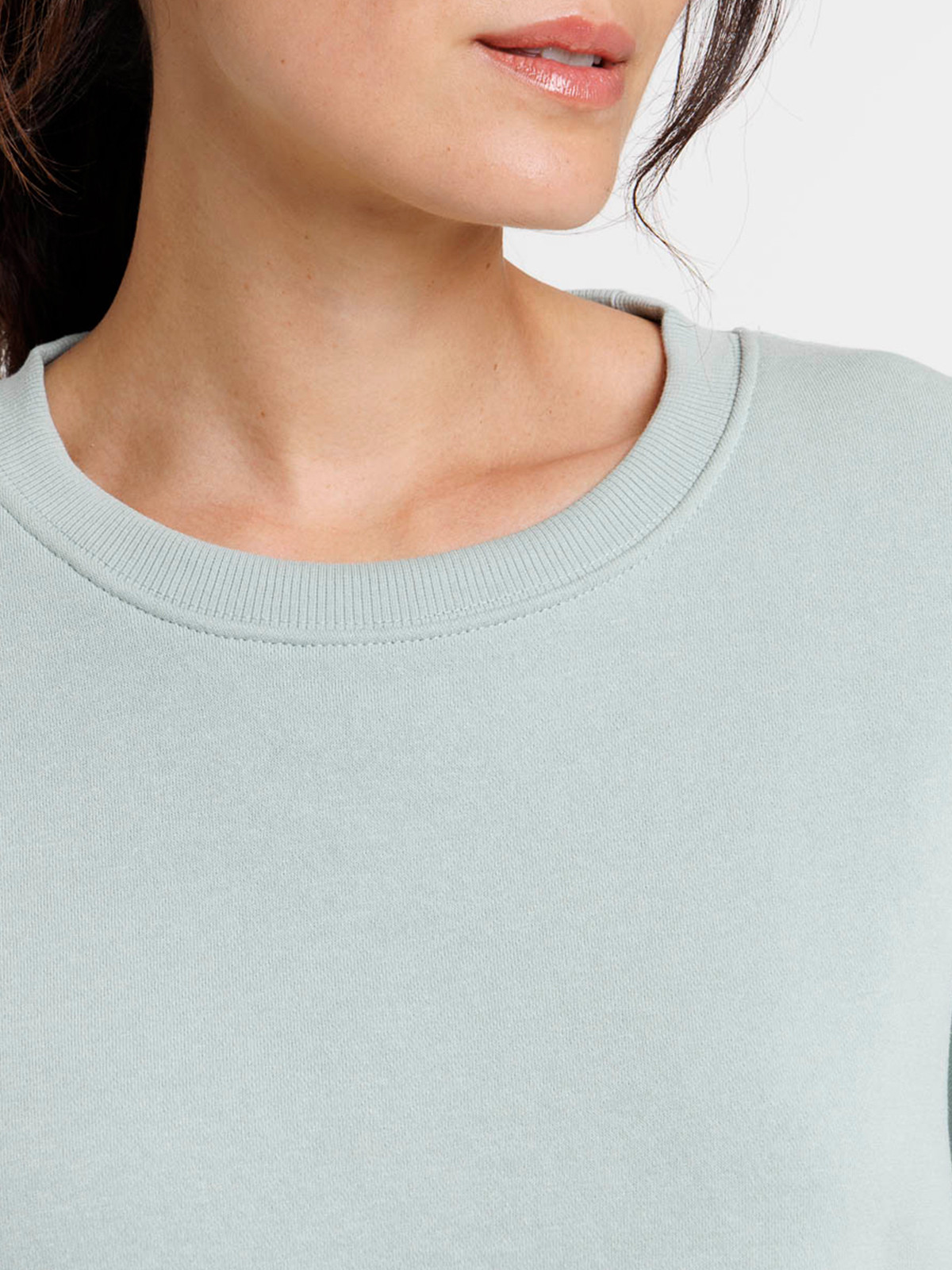 Sweat uni col rond jade femme Sweat uni col rond jade femme