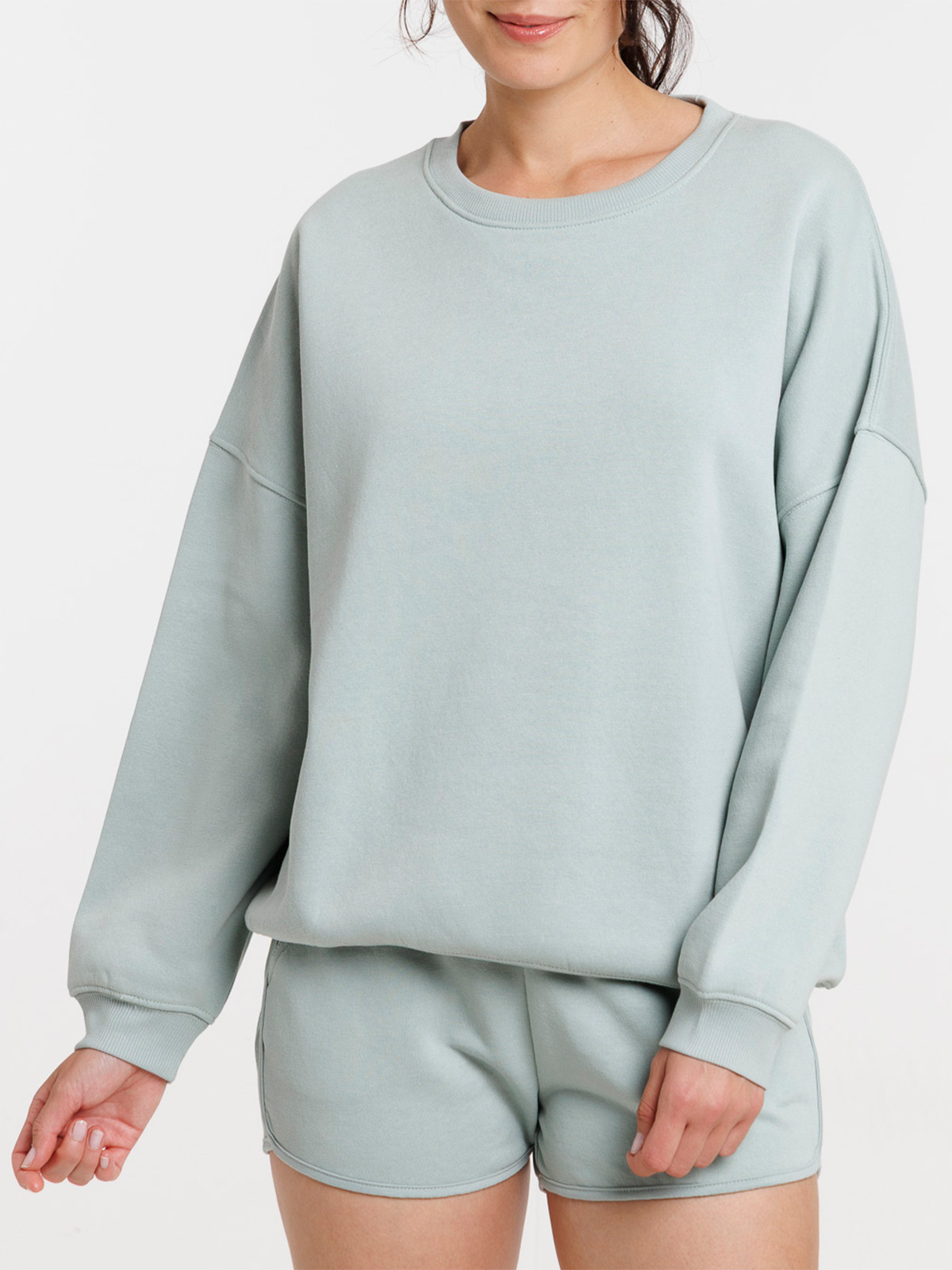 Sweat uni col rond jade femme Sweat uni col rond jade femme