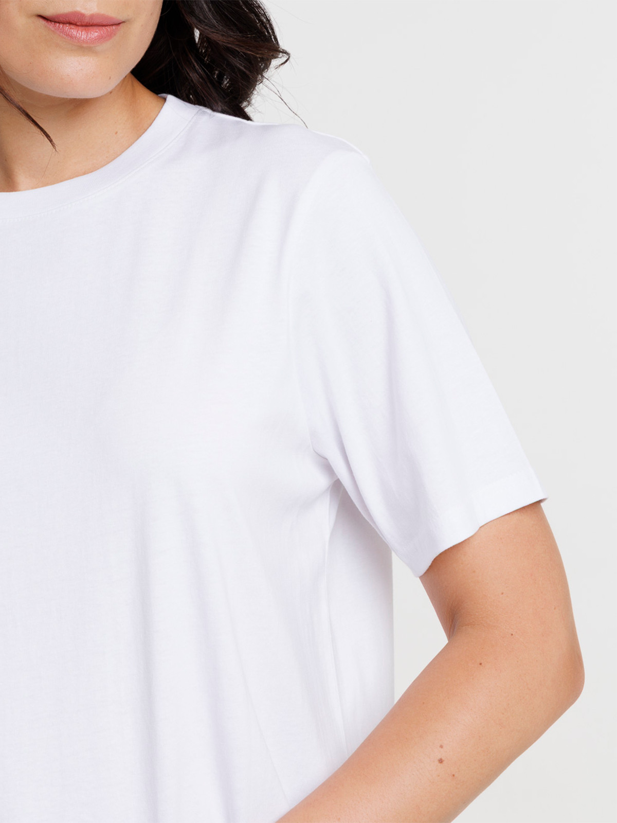 T-shirt col rond oversized blanc femme T-shirt col rond oversized blanc femme